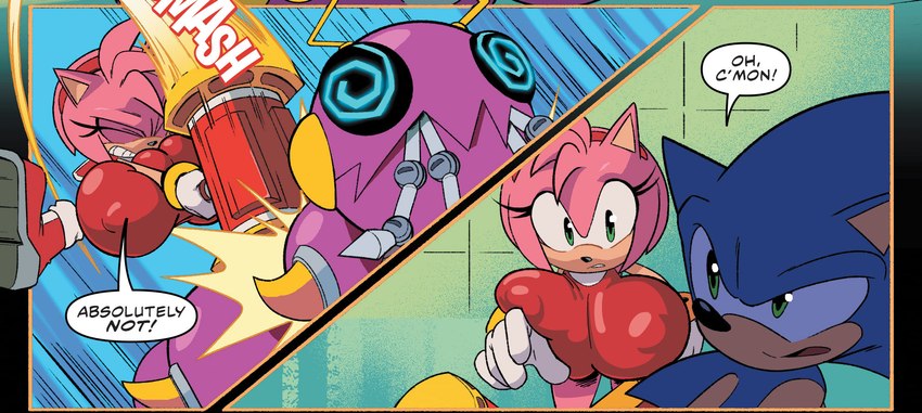 amy rose (sonic the hedgehog (comics) and etc) created by bracardi curry, sachasketchy, and third-party edit