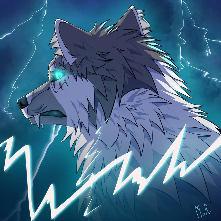 ambiguous_feral ambiguous_gender cloud feral glowing glowing_eyes light night sky solo marmenuar canid canine canis mammal wolf 1:1 2021 digital_media_(artwork) headshot_portrait hi_res lighting portrait female_(lore)