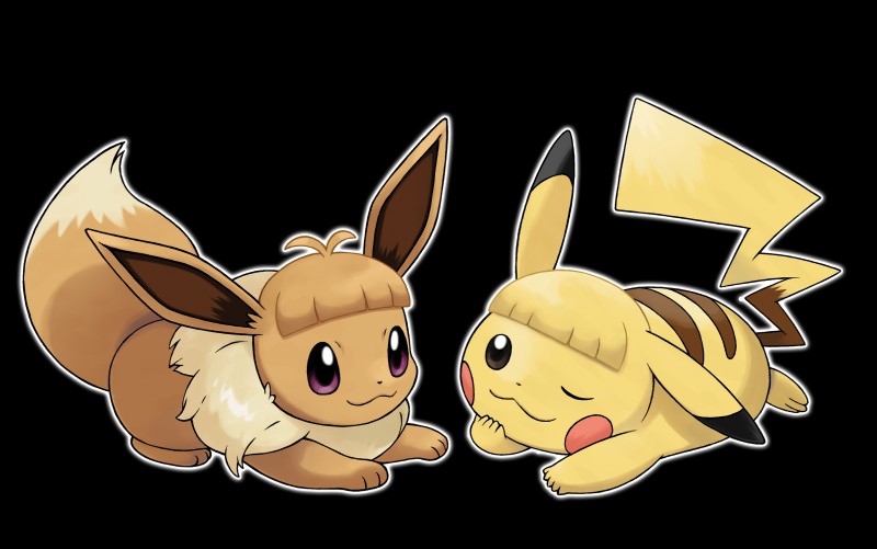 ambiguous_gender brown_body brown_fur duo feral fur hair yellow_body yellow_fur unknown_artist nintendo pokemon pokemon:_let's_go partner_eevee partner_pikachu eevee generation_1_pokemon pikachu pokemon_(species) absurd_res alpha_channel hi_res official_art