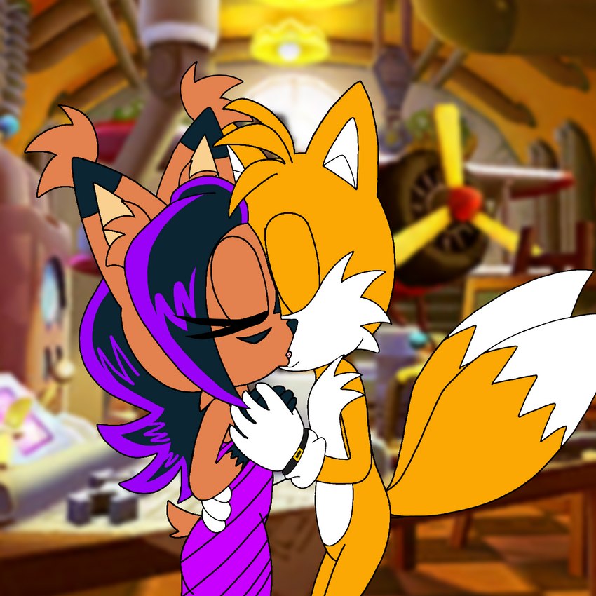 aged_up clothing dress duo eyes_closed female french_kissing hand_holding hug kiss_on_lips kissing male male/female pairing romantic romantic_couple ship toga tornado_(aircraft) vehicle watercraft workshop archie_comics sega sonic_the_hedgehog_(archie) sonic_the_hedgehog_(comics) sonic_the_hedgehog_(series) miles_prower nicole_the_lynx canid canine domestic_cat felid feline felis fox humanoid lynx mammal 1:1 hi_res