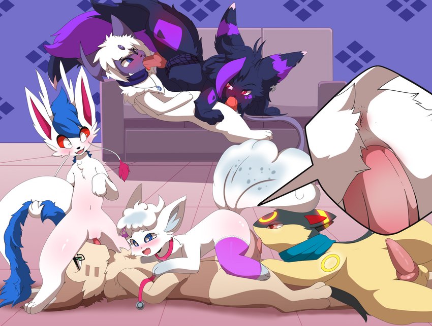 berr, grape the umbreon, synge, and yans the furret (mythology and etc) created by sarox