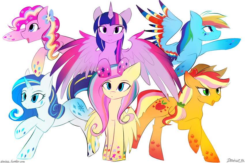 twilight sparkle, rainbow dash, fluttershy, pinkie pie, applejack, and etc (friendship is magic and etc) created by daxhie