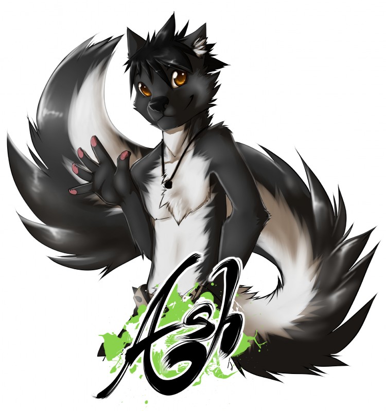 anthro jewelry male necklace solo shynjy ash_harden hybrid absurd_res character_badge_(artwork) hi_res