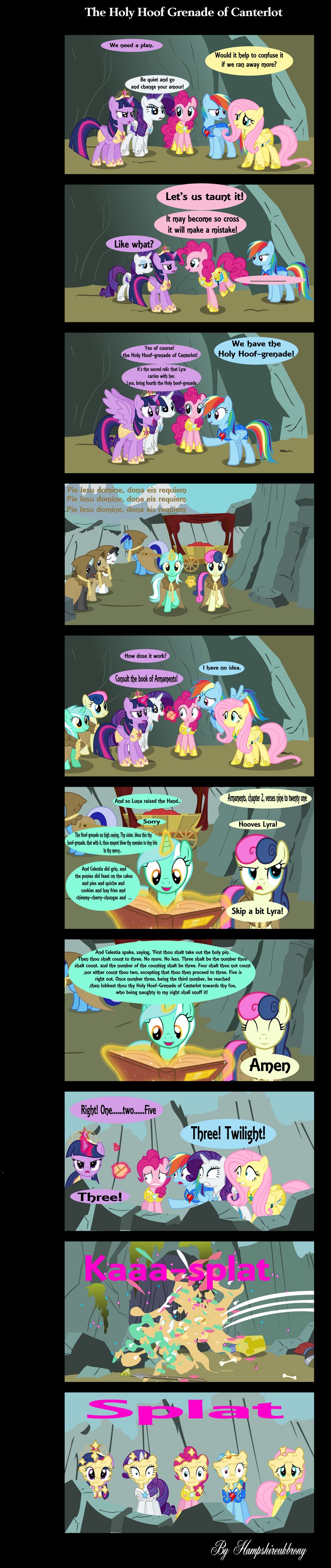 lyra heartstrings, twilight sparkle, rainbow dash, fluttershy, pinkie pie, and etc (monty python and the holy grail and etc) created by vector-brony