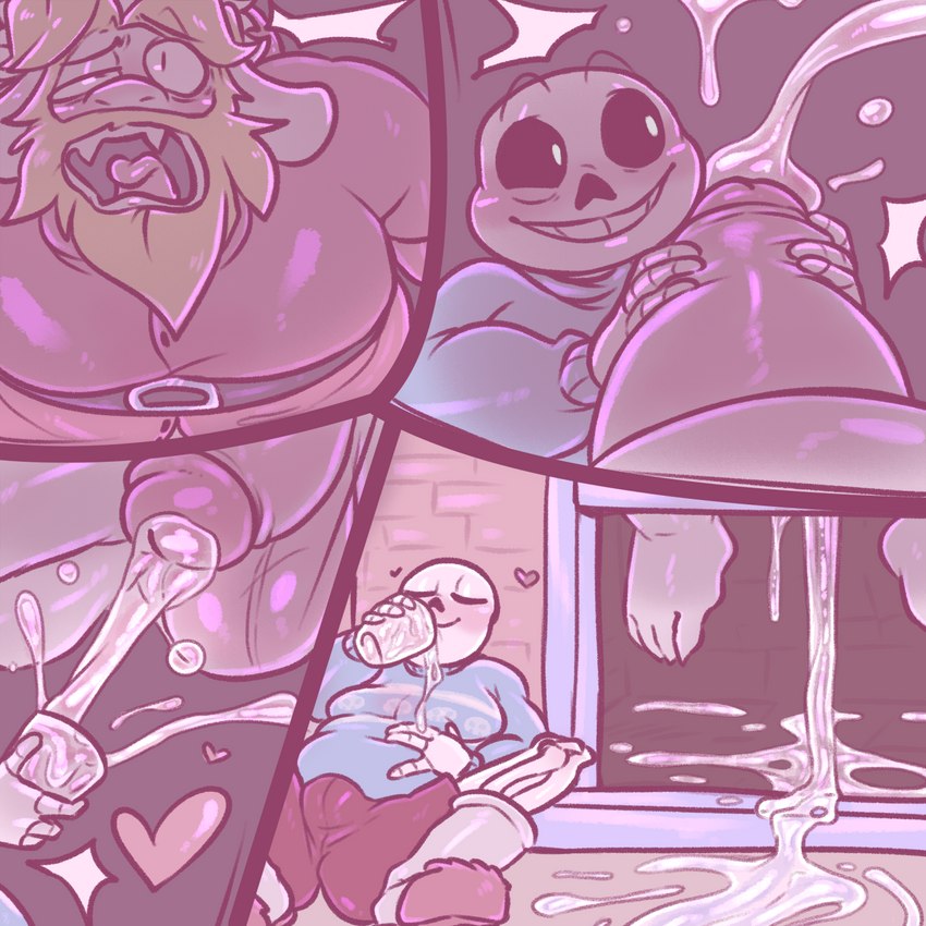 asgore dreemurr and sans (undertale (series) and etc) created by aipeco18