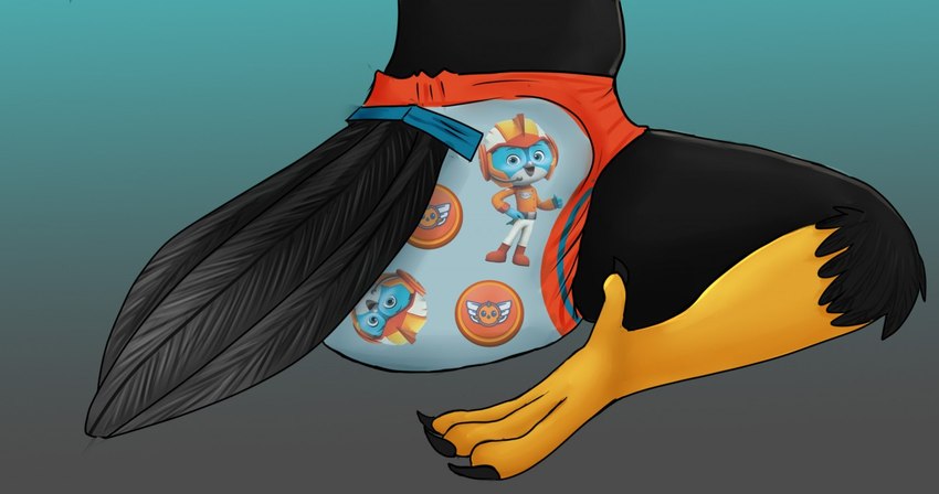 anthro butt clean_diaper clothed clothing diaper male padding solo wearing_diaper marealeopard top_wing nephy_abdl_(peregrine) avian bird falcon falconid peregrine_falcon 256:135