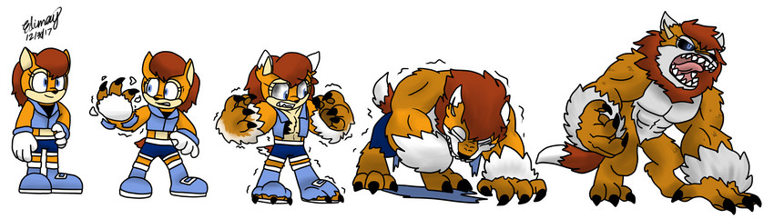 anthro basic_sequence blue_eyes brown_body brown_fur female feral five_frame_image five_frame_sequence fur hair linear_sequence multi_frame_sequence panorama red_hair solo transformation transformation_sequence edimay archie_comics mythology sega sonic_the_hedgehog_(archie) sonic_the_hedgehog_(comics) sonic_the_hedgehog_(series) sally_acorn canid canine chipmunk ground_squirrel mammal mythological_canine mythological_creature rodent sciurid were werecanid werecanine werewolf absurd_res hi_res sequence