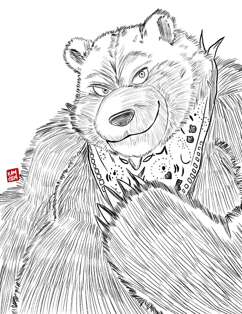 anthro male simple_background solo white_background kamui_shirow tekken kuma_(tekken) bear mammal 2019 hi_res