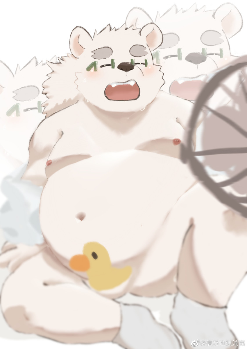 anthro balls belly blush censored_by_face clothing eyes_closed eyewear footwear footwear_only genitals glasses kemono male moobs mostly_nude navel nipples overweight overweight_anthro overweight_male sitting socks socks_only solo xinnai0485 xinnainai lifewonders tokyo_afterschool_summoners leib_(tas) bear mammal polar_bear ursine 2021 absurd_res censored hi_res