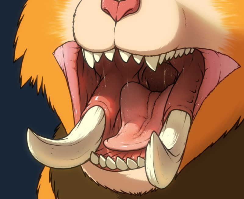 ambiguous_form bodily_fluids fangs fur male mouth_shot open_mouth saliva solo teeth tongue that_kei_guy league_of_legends riot_games tencent gnar_(lol) mammal yordle