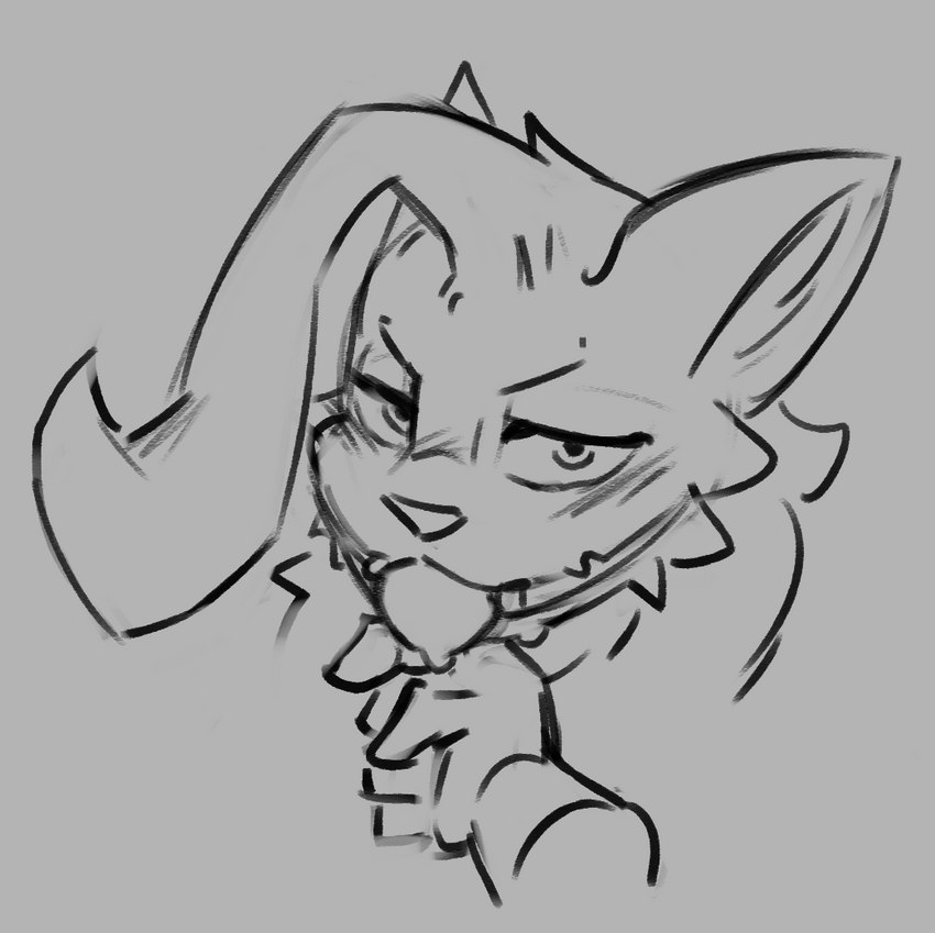 angry anthro ball_gag femboy gag hair hand_on_chin male solo stare teasing conditional_dnp vonepitaph stiria felid feline humanoid mammal monochrome