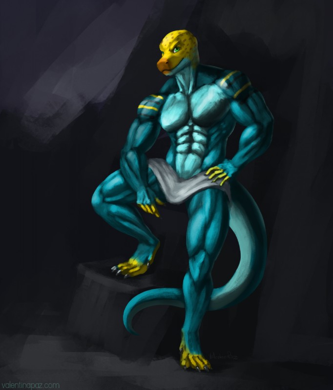 5_fingers abs anthro biceps big_muscles blue_body blue_scales claws deltoids fingers looking_at_viewer male muscular muscular_anthro muscular_male pecs pose quadriceps scales smile solo yellow_body yellow_scales valentinapaz monroe_lehner collared_lizard common_collared_lizard lizard reptile scalie 2018 digital_media_(artwork) hi_res pinup