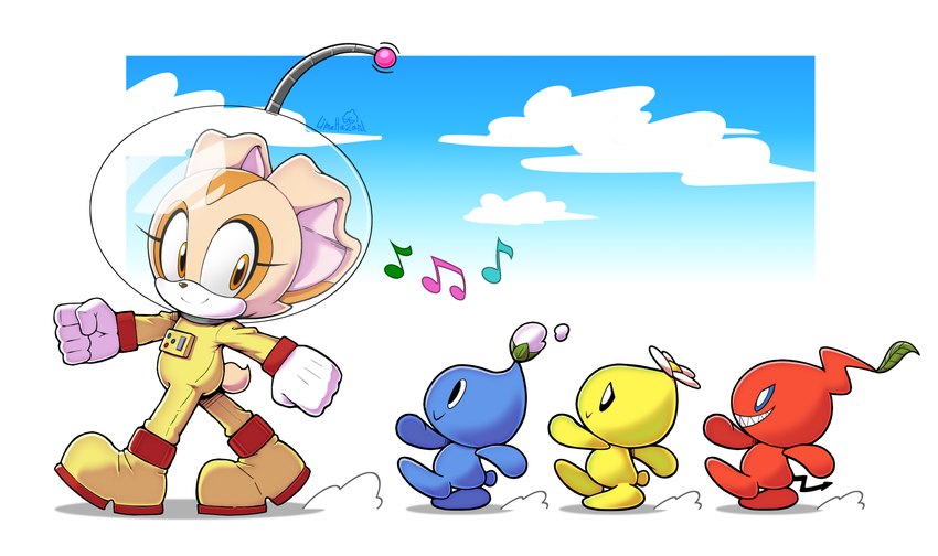 captain olimar, cream the rabbit, and olimar (sonic the hedgehog (series) and etc) created by limehazard