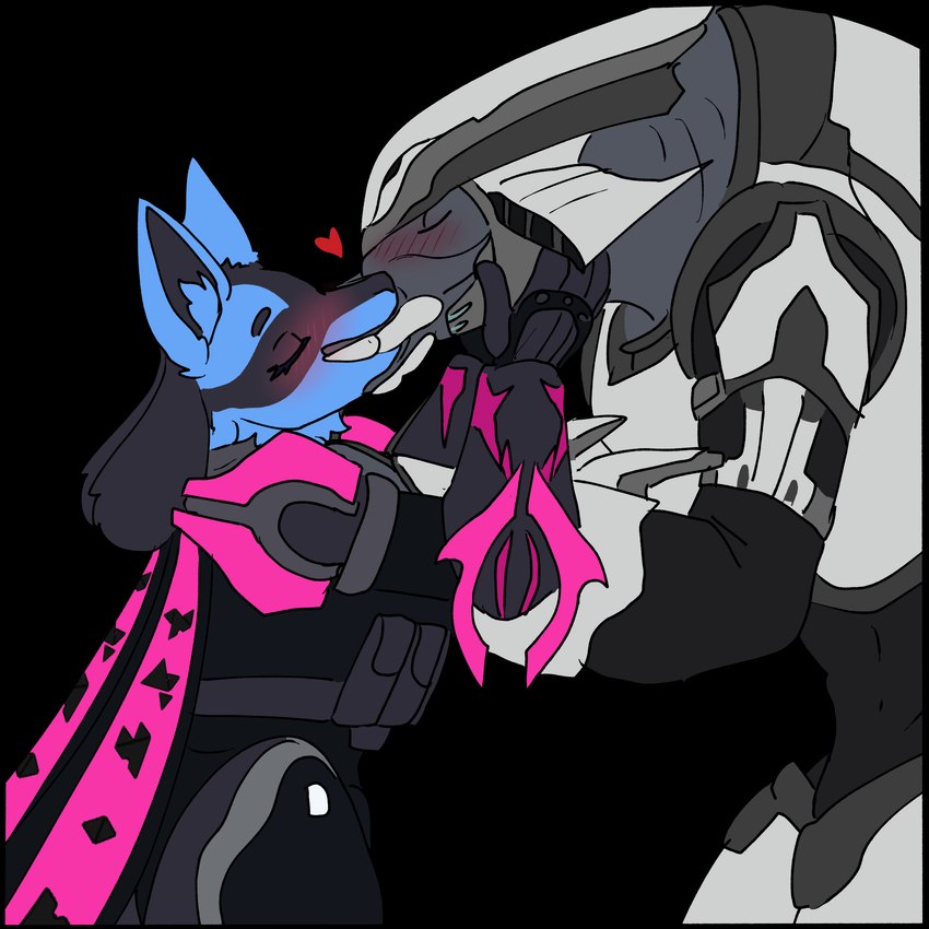 anthro armor blue_body blue_fur blush blush_lines duo ears_up female fluffy french_kissing fur heart_symbol holding_head kissing male male/female mandibles neck_tuft size_difference tuft ketzel99 halo_(series) microsoft nintendo pokemon xbox_game_studios j0lt rtas_'vadum spartan_(halo) alien alien_humanoid canid canine generation_4_pokemon humanoid lucario mammal pokemon_(species) sangheili 1:1 alpha_channel hi_res