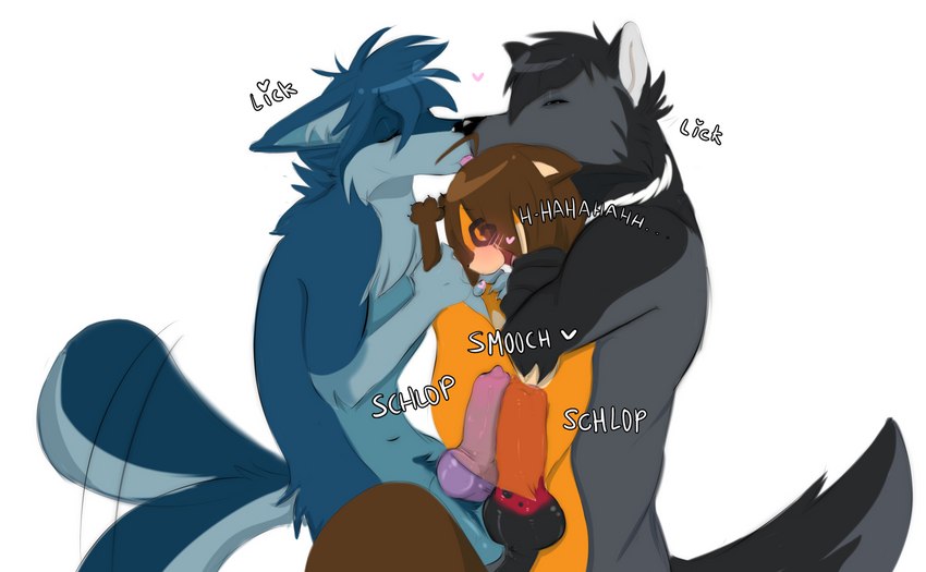 anthro double_penetration female french_kissing frottage genitals group kiss_on_lips kissing knot male male/female male/male penetration penile penis sex trio x-ray_view sheepsheepbeep foxxo_(sheepsheepbeep) bear canid canine canis fox mammal wolf absurd_res hi_res