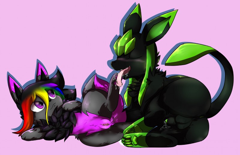 fan character, minty, and raven eevee (nintendo and etc) created by raveneevee