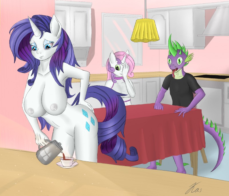 rarity, spike, and sweetie belle (friendship is magic and etc) created by kasaler