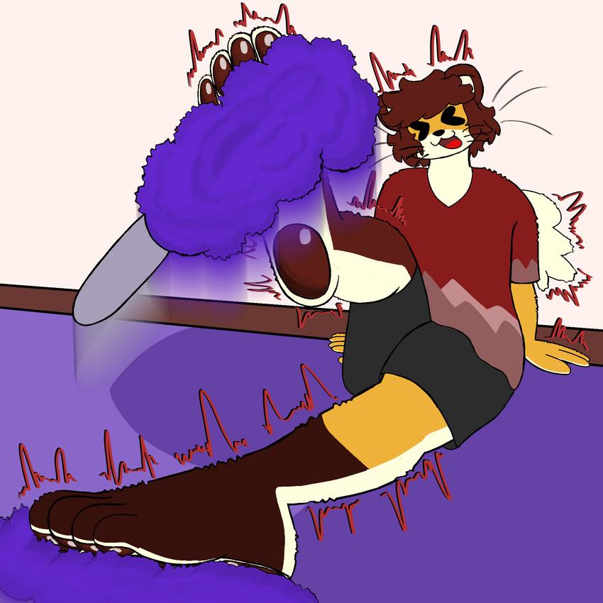 anthro barefoot brown_hair cleaning_tool clothed clothing countershade_feet countershading feather_duster feet foot_focus fully_clothed fur hair inside male messy_hair orange_body orange_fur simple_background solo tickling tickling_feet ticklebunny arizona_(ticklebunny) canid canine canis coyote mammal 1:1 hi_res