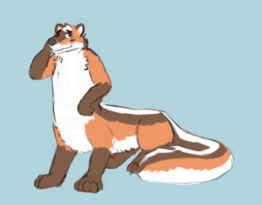 blush male simple_background solo standing borges nieto canid canid_taur canine canine_taur fox fox_taur hybrid mammal mammal_taur mephitid mephitid_taur skunk skunk_taur taur hi_res