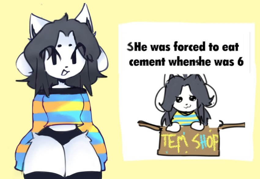 temmie (undertale (series) and etc) created by ivory995