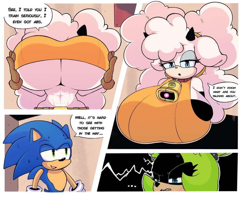 lanolin the sheep, sonic the hedgehog, and surge the tenrec (sonic the hedgehog (comics) and etc) created by fromariels