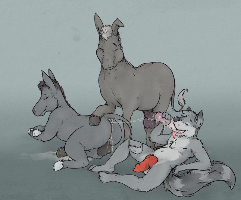 anatomically_correct animal_genitalia animal_penis anthro anthro_on_feral anus ass_to_mouth ass_to_other_mouth balls bestiality bodily_fluids brown_body canine_genitalia canine_penis cum cum_in_ass cum_in_mouth cum_inside cum_on_tongue drinking drinking_cum equine_genitalia equine_penis erection fellatio feral flared_penis genital_fluids genitals grey_body group group_sex knot male male/male markings oral penile penis penis_grab ring_(marking) sex tail tail_markings threesome tongue trio flarethedragon coontail coontail_v1 asinus canid canine canis donkey equid equine hybrid mammal procyonid raccoon wolf 2019 6:5 absurd_res hi_res