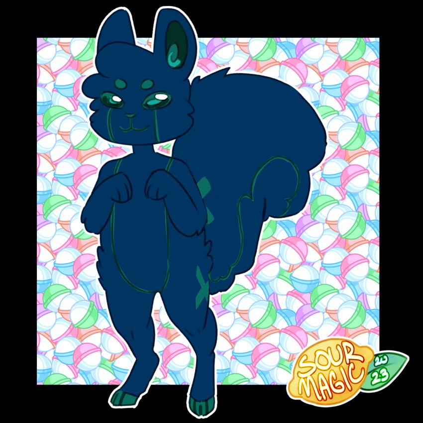 anthro blue_body blue_fur fluffy fluffy_hair fluffy_tail fur green_eyes hair hooves male markings paws solo tail sourmagic porcelain_berry bovid caprine goat hybrid mammal rodent sciurid tree_squirrel 1:1 alpha_channel