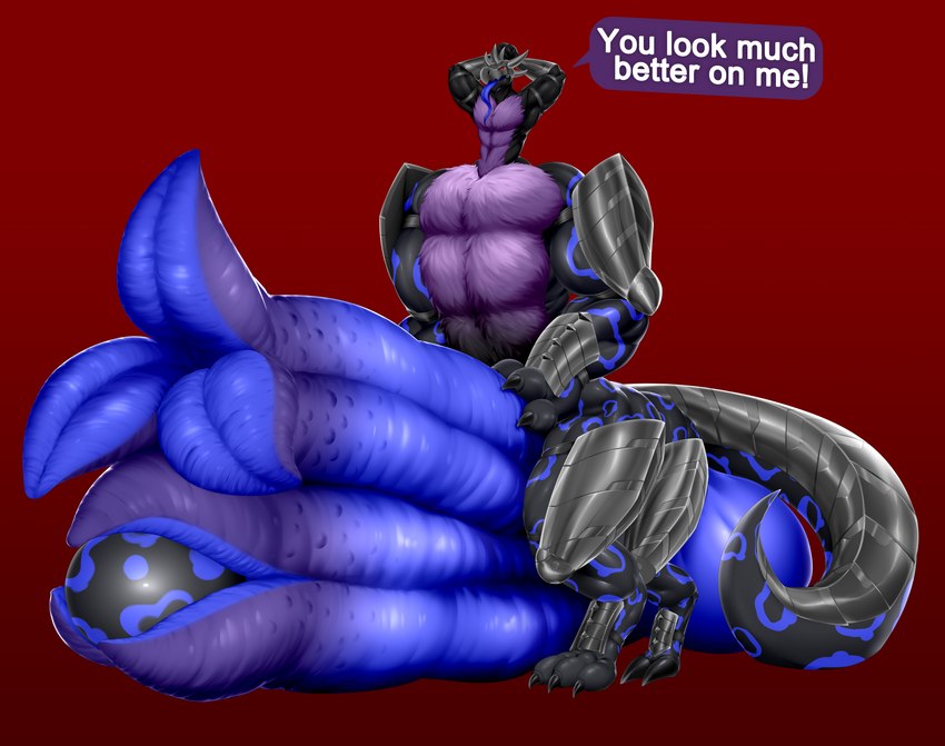 6_legs absorption_vore armor balls big_balls big_penis black_body black_scales blue_markings cybernetics fur genitals huge_balls huge_penis hyper hyper_balls hyper_egg hyper_genitalia hyper_penis insect_legs long_tongue machine male markings multi_genitalia multi_penis ovipositor ovipositor_penis penis purple_body purple_fur scales solo tail tentacle_ovipositor tentacles text thick_tail tongue unusual_anatomy unusual_genitalia unusual_penis vore spaca mythology kerhakeb alien arthropod cyborg dragon hybrid mythological_creature mythological_scalie scalie taur absurd_res english_text hi_res