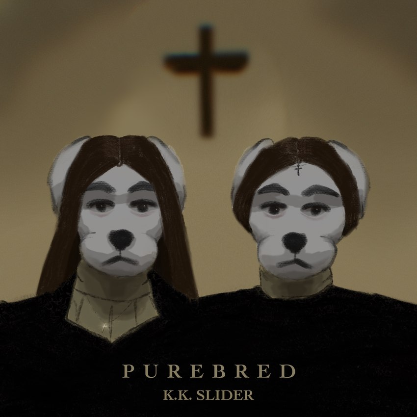 anthro christian_cross christian_symbol christianity cross fur male religion white_body white_fur sagedrawsdeer animal_crossing ethel_cain inbred_(ethel_cain) k.k._slider_album_redraw nintendo k.k._slider canid canine mammal 1:1 absurd_res hi_res meme