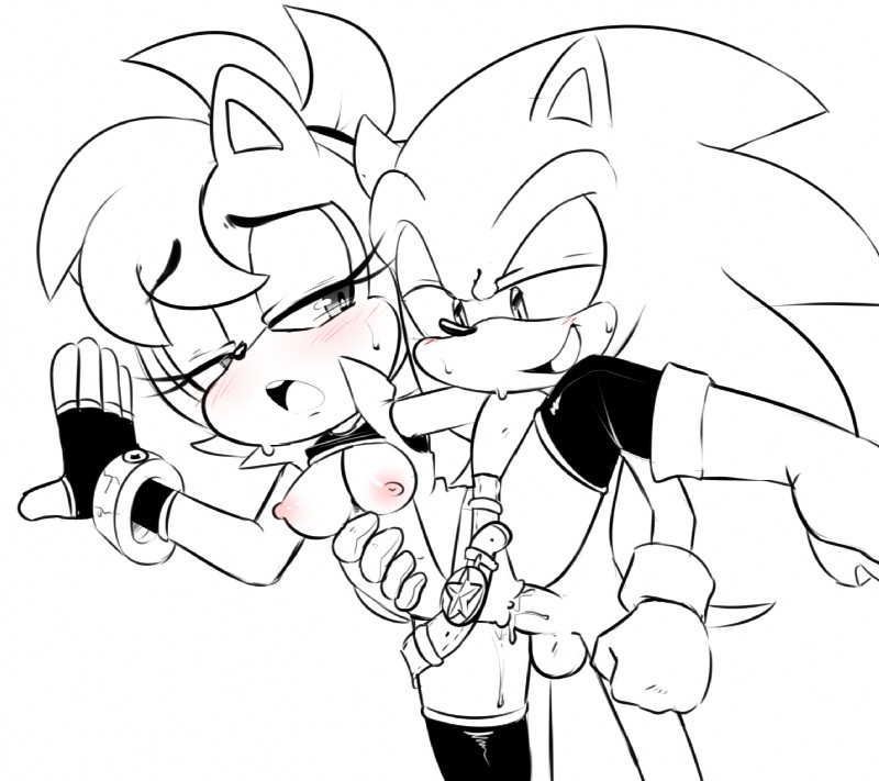 sally acorn and sonic the hedgehog (sonic the hedgehog (archie) and etc) created by tenshigarden