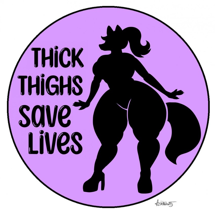 anthro clothing female footwear high_heels huge_hips huge_thighs overweight shoes silhouette solo text thick_thighs wide_hips ashwolves5 ash_(ashwolves5) canid canine canis mammal wolf english_text hi_res