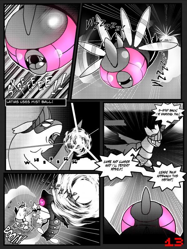 dialogue garden_of_eden onomatopoeia sound_effects text bluebean nintendo pokemon generation_3_pokemon latias legendary_pokemon pokemon_(species) absurd_res comic english_text hi_res monochrome