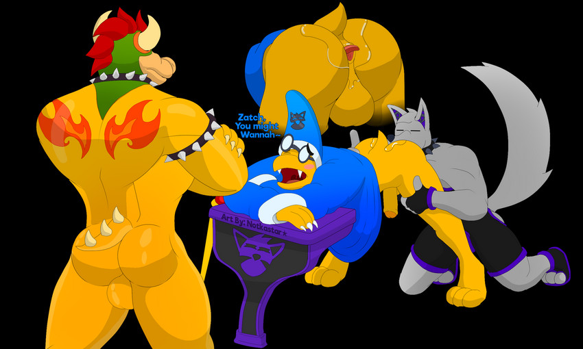 bowser, kamek, and zatch (mario bros and etc) created by notkastar