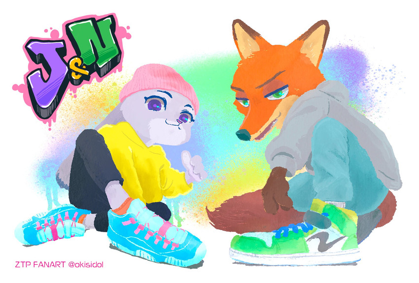 judy hopps and nick wilde (zootopia and etc) created by okisidol