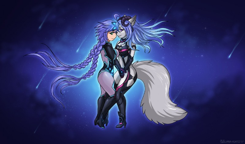 anthro cosplay duo female jwp space eliana-asato hyperdimension_neptunia ceri yana_(jwp) human mammal 2017 digital_media_(artwork)