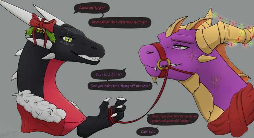 cynder and spyro (spyro the dragon and etc) created by apollyondragon