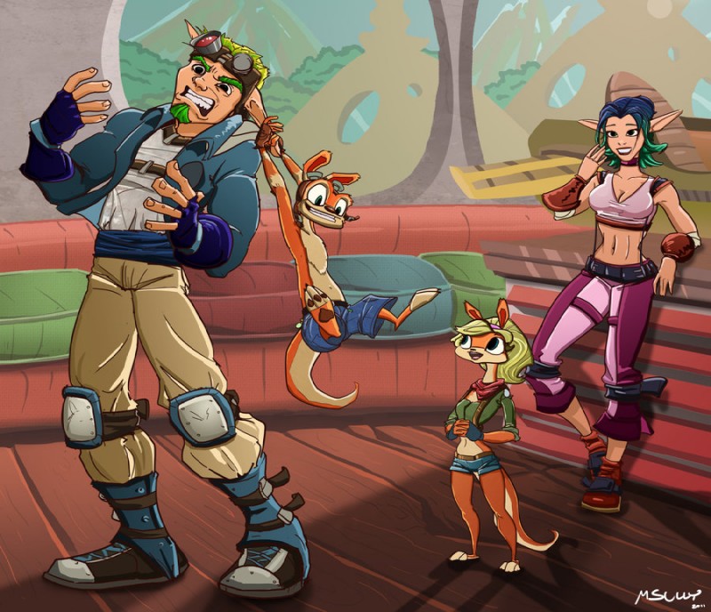 daxter, jak, keira, and tess (sony interactive entertainment and etc) created by crazed20