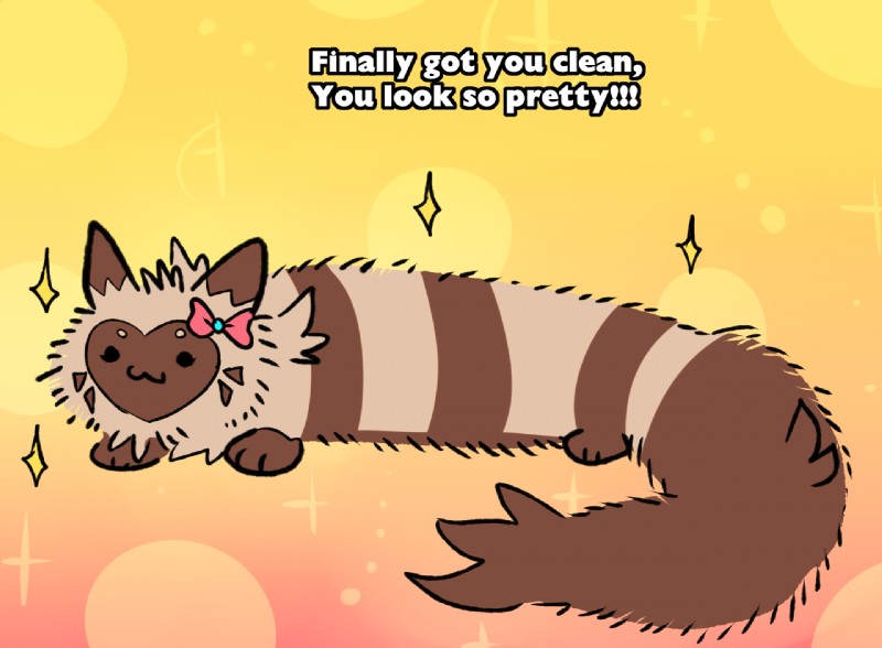 :3 accessory bow_(feature) bow_accessory bow_ribbon daww dialogue female fluffy fur hair_accessory hair_bow hair_ribbon plant poof ribbons solo sparkles striped_body striped_fur stripes text tree blitzdrachin conditional_dnp nintendo pokemon heartberry furret generation_2_pokemon mammal mustelid pokemon_(species) english_text