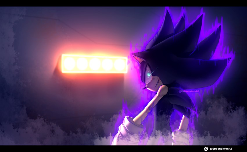 dark sonic and sonic the hedgehog (sonic the hedgehog (series) and etc) created by speendlexmk2