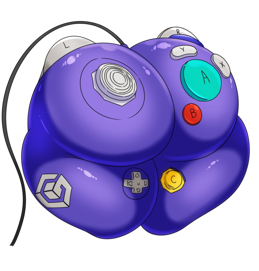 big_butt butt controller cord dpad female game_controller gamecube_controller gamecube_logo logo nintendo_button_symbol nintendo_controller not_furry simple_background solo thick_thighs what white_background wired_controller kingjion gamecube nintendo humanoid digital_media_(artwork) hi_res shaded