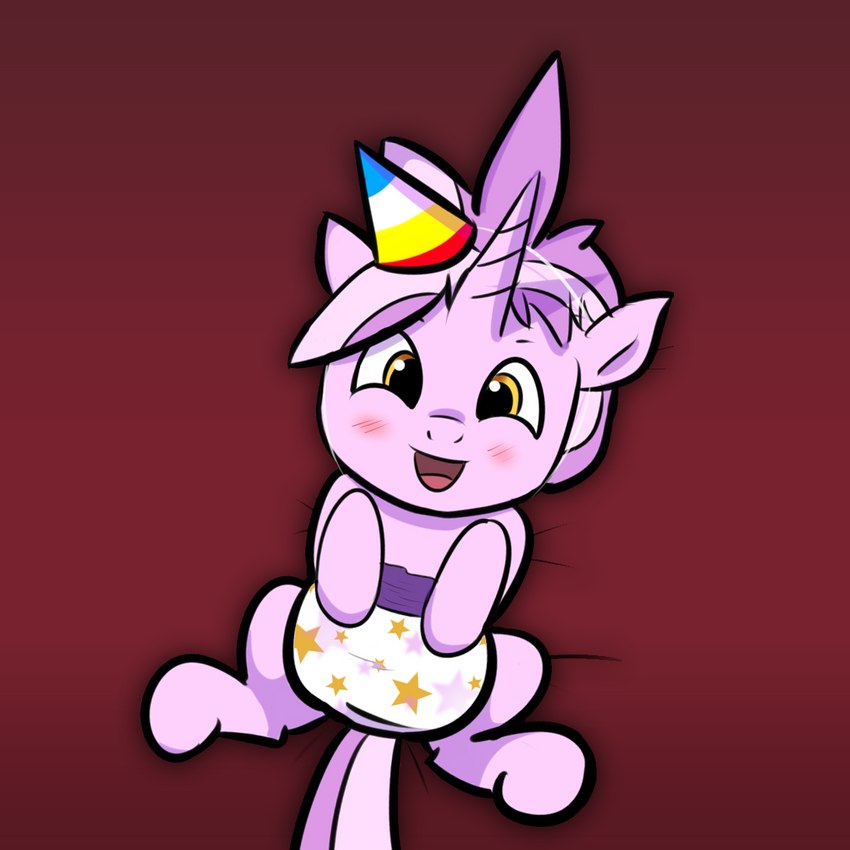 anthro baby clothed clothing diaper female happy looking_at_viewer solo wearing_diaper young imces hasbro my_little_pony fan_character equid equine horse mammal pony 1:1