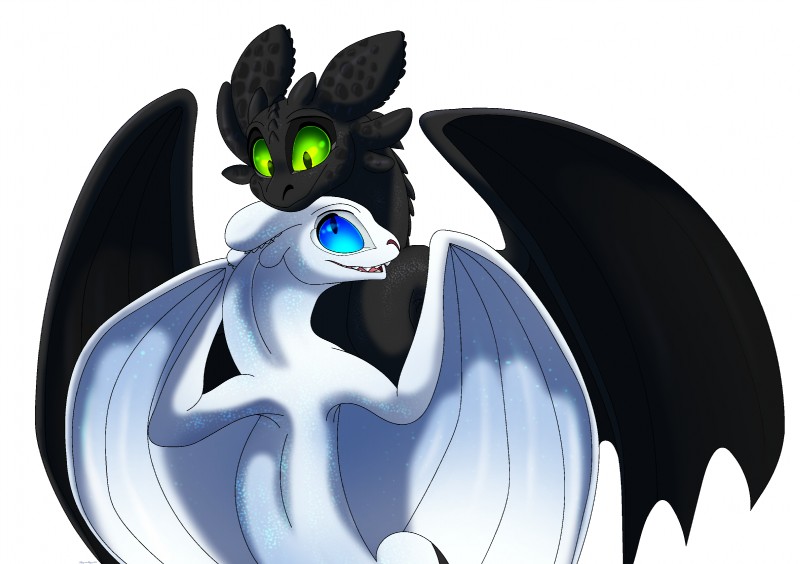 nubless and toothless (how to train your dragon and etc) created by plaguedogs123