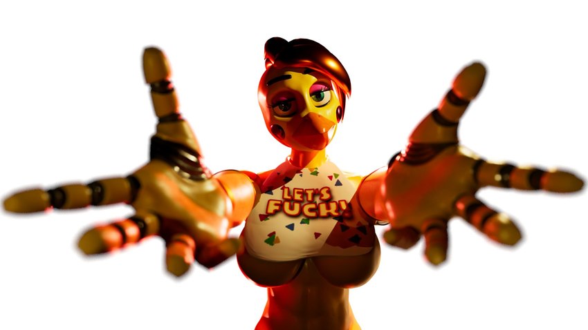 bib breasts clothing female hair hand_focus looking_at_viewer simple_background solo under_boob white_background yellow_body atherenders five_nights_at_freddy's five_nights_at_freddy's_2 scottgames toy_chica_(fnaf) toy_chica_(psychojohn2) avian bird chicken galliform gallus_(genus) phasianid 16:9 2024 3d_(artwork) blender_(artwork) digital_media_(artwork) hi_res widescreen