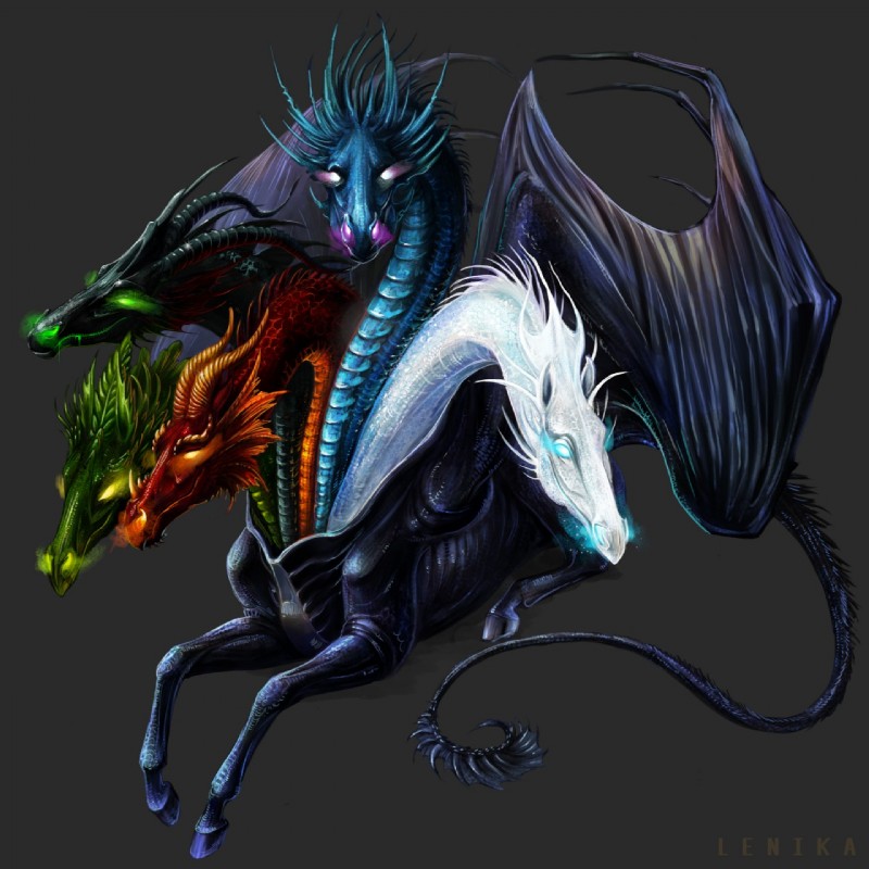 tiamat and tiamat (dungeons and dragons and etc) created by lenika