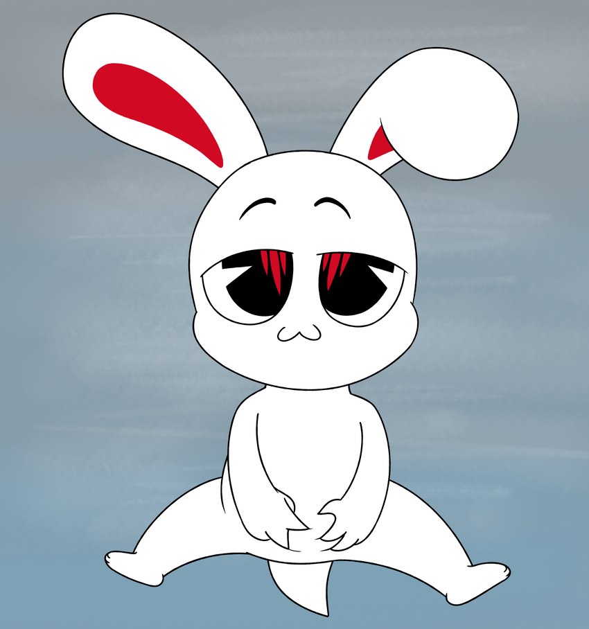 agender anthro featureless_crotch half-closed_eyes looking_at_viewer narrowed_eyes nude null solo spread_legs spreading touching_crotch white_body aaron_amethyst chikn_nuggit iscream_(chikn_nuggit) lagomorph leporid mammal rabbit absurd_res hi_res