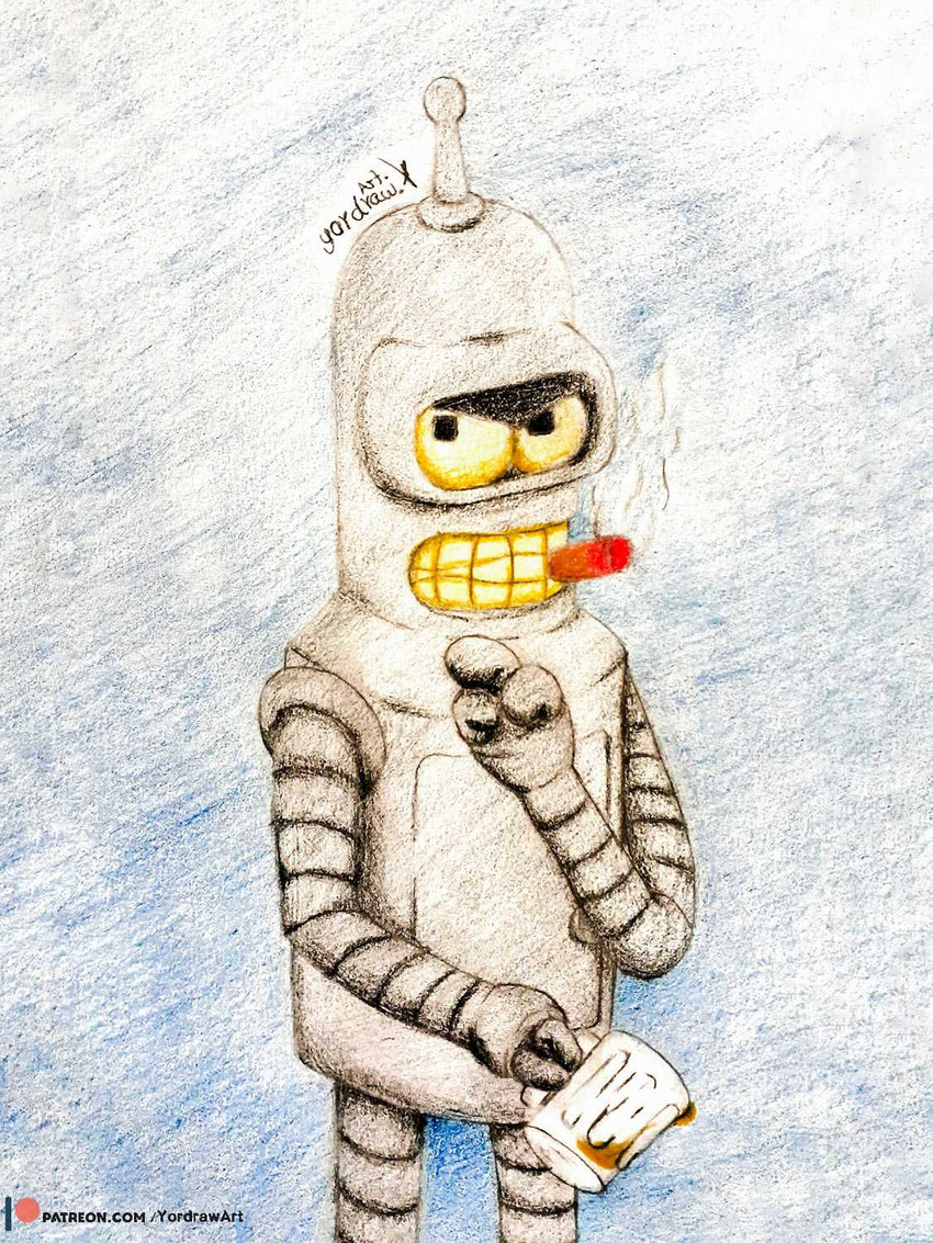 bender bending rodríguez (futurama (series) and etc) created by yordraw