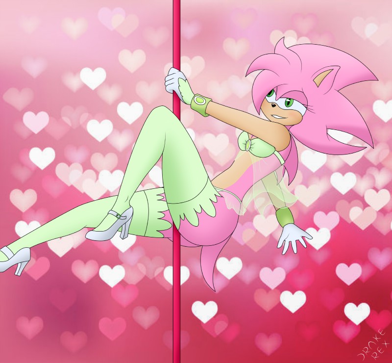 abstract_background anthro babydoll biped clothing dancing e-vay female footwear high_heels legwear lingerie long_legs nightgown pole pole_dancing shoes solo stripper striptease thigh_highs drake-rex sega sonic_the_hedgehog_(series) aurora_the_hedgehog eulipotyphlan hedgehog mammal absurd_res hi_res