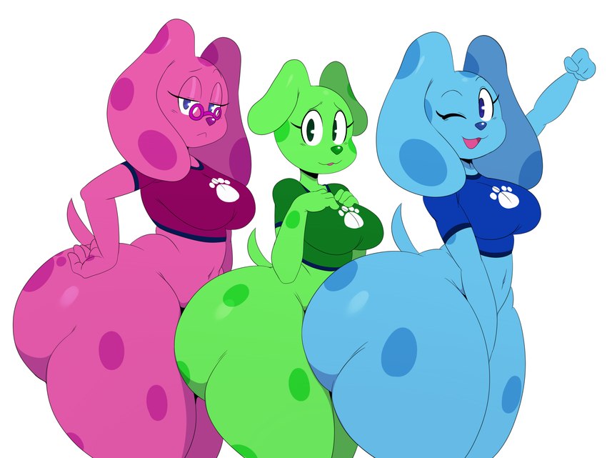 blue, green puppy, and magenta (blue's clues and etc) created by sssonic2