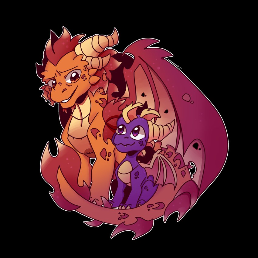 ignitus and spyro (the legend of spyro and etc) created by dragnoodlez