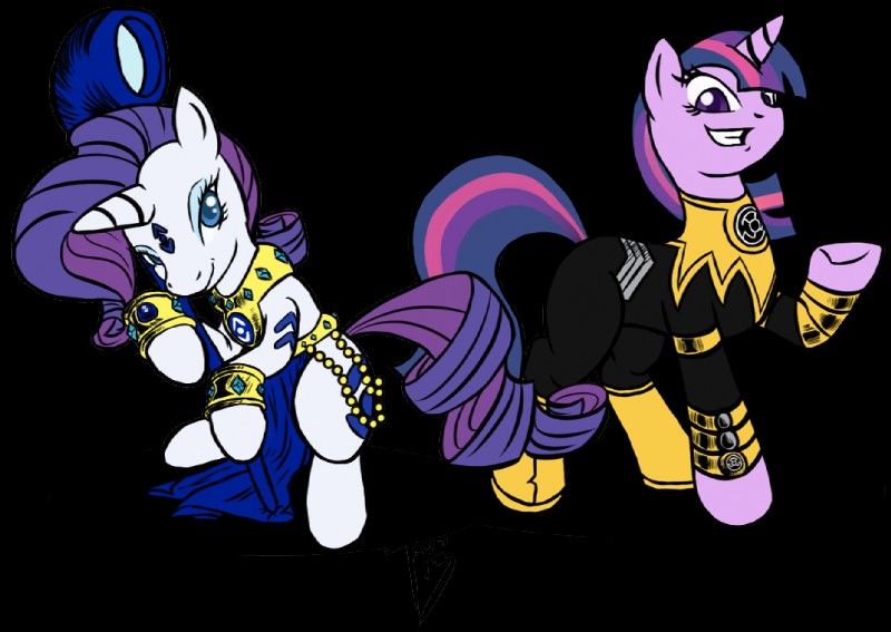 rarity and twilight sparkle (green lantern (series) and etc) created by cynos-zilla